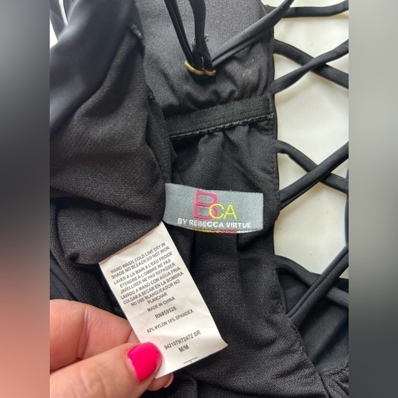 BCA By Rebecca Virtue Move Along One-piece Black Swimsuit Size Medium NWOT - Picture 6 of 6